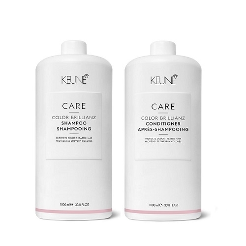 Keune Care Color Brillianz rinkinys dažytų plaukų priežiūrai (1000 + 1000 ml) + dozatoriai
