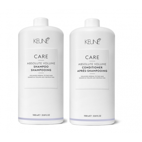 Keune Care Absolute Volume apimtį didinantis rinkinys ploniems plaukams (1000 + 1000 ml) + dozatoriai