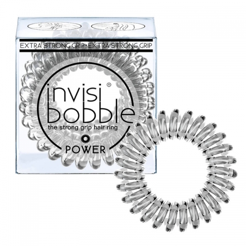 Invisibobble Power sustiprinta plaukų gumytė Crystal Clear (3 vnt.)
