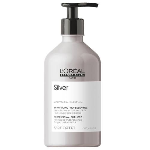 L'oreal Professionnel Silver gelsvą atspalvį neutralizuojantis šampūnas žiliems ir šviesintiems plaukams (500 ml)