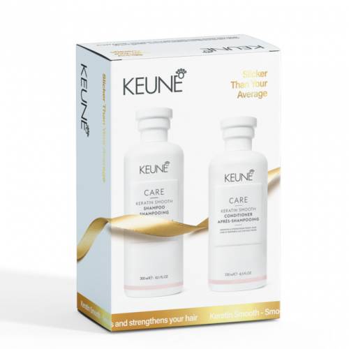 Keune Care Keratin Smooth šventinis nepaklusnių plaukų priežiūros rinkinys  (300 + 250 ml)