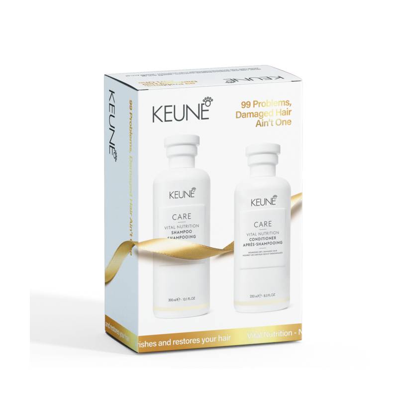 Keune Care Vital Nutrition šventinis sausų ir pažeistų plaukų priežiūros rinkinys (300 ml + 250 ml)