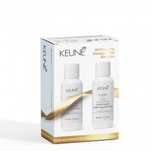 Keune Care Vital Nutrition šventinis MINI sausų ir pažeistų plaukų priežiūros rinkinys (80ml + 80ml)
