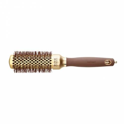 Olivia Garden Expert Blowout Shine Wavy Bristles Gold&Brown plaukų šepetys formavimui (35mm)