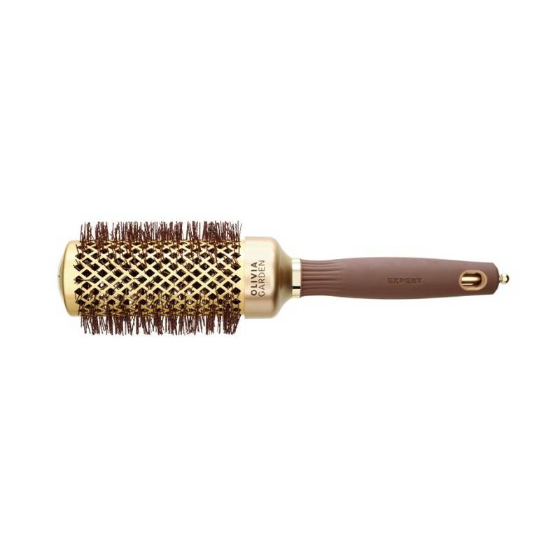 Olivia Garden Expert Blowout Shine Wavy Bristles Gold&Brown plaukų šepetys formavimui (45mm)