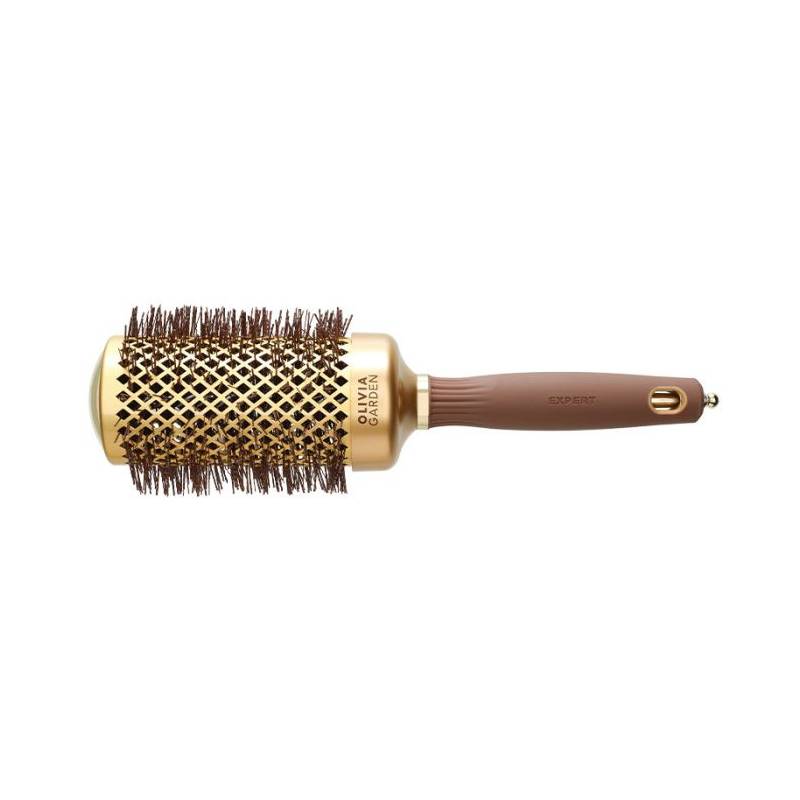 Olivia Garden Expert Blowout Shine Wavy Bristles Gold&Brown plaukų šepetys formavimui (55mm)