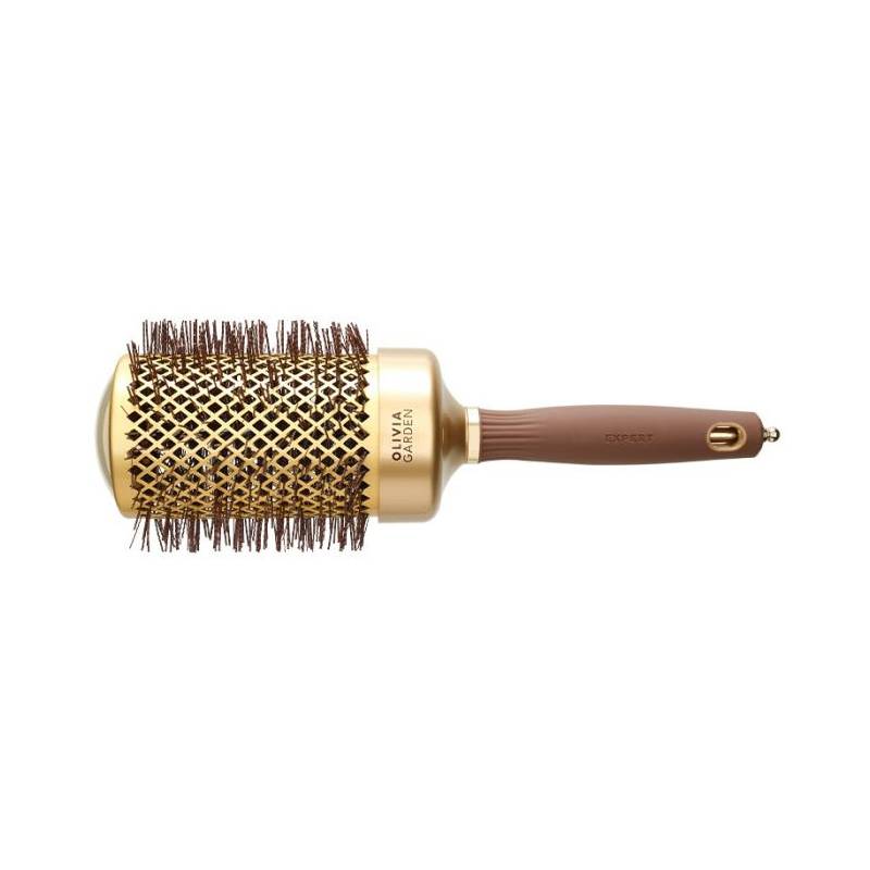 Olivia Garden Expert Blowout Shine Wavy Bristles Gold&Brown plaukų šepetys formavimui (65mm)